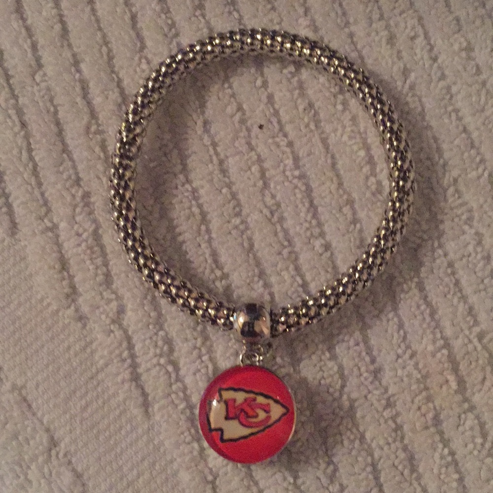 Kansas City Chiefs silver plated bracelet